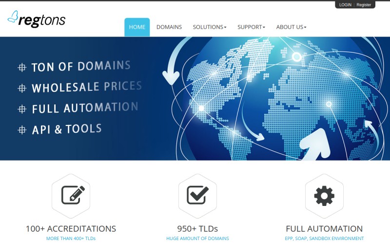 The front page of regtons.com