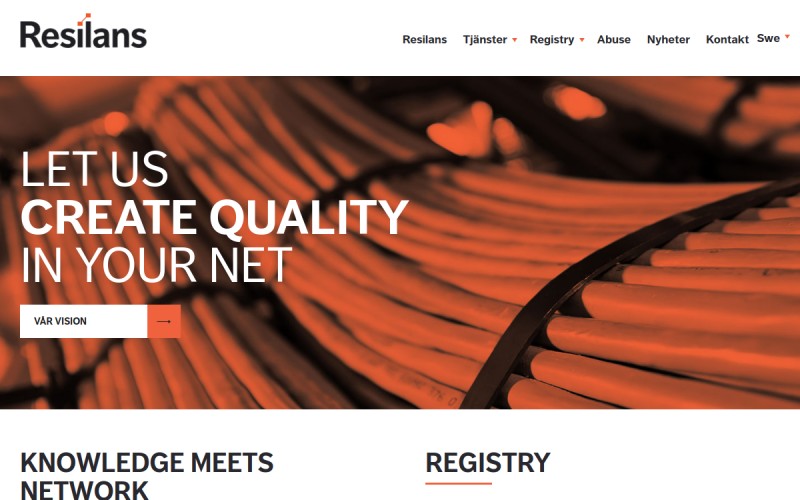 The front page of resilans.se