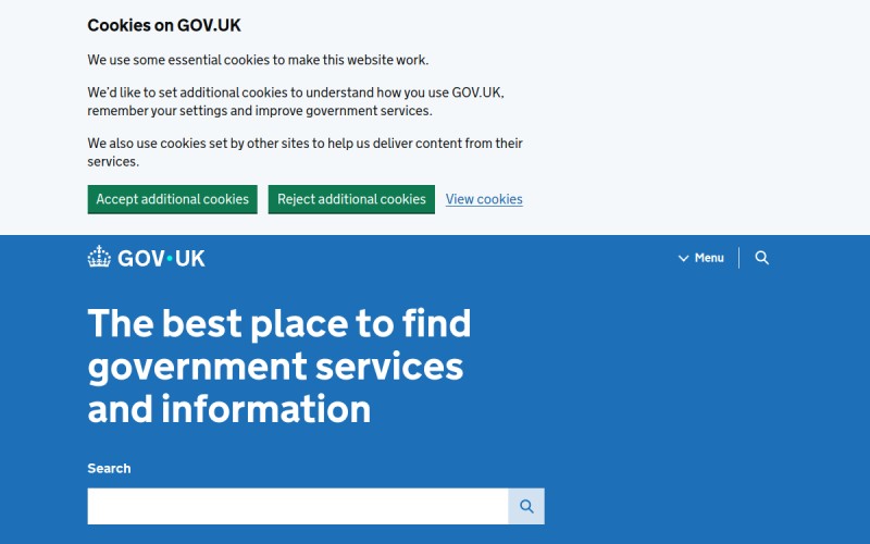 The front page of service.gov.uk