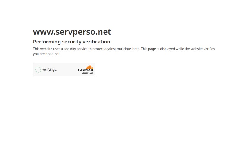The front page of servperso.net