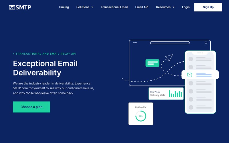 The front page of smtp.com