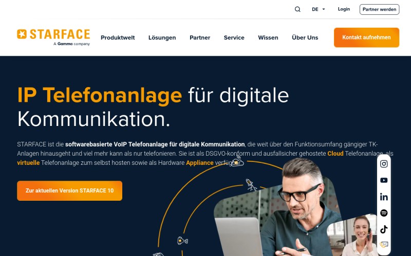 The front page of starface.de