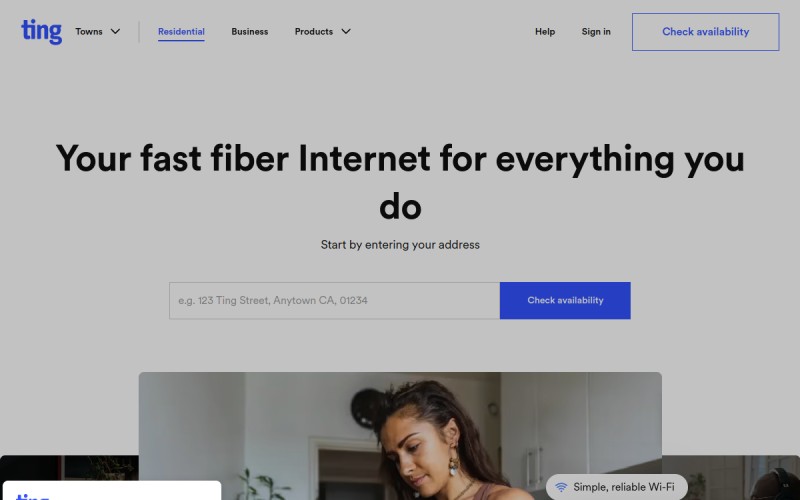 The front page of ting.com