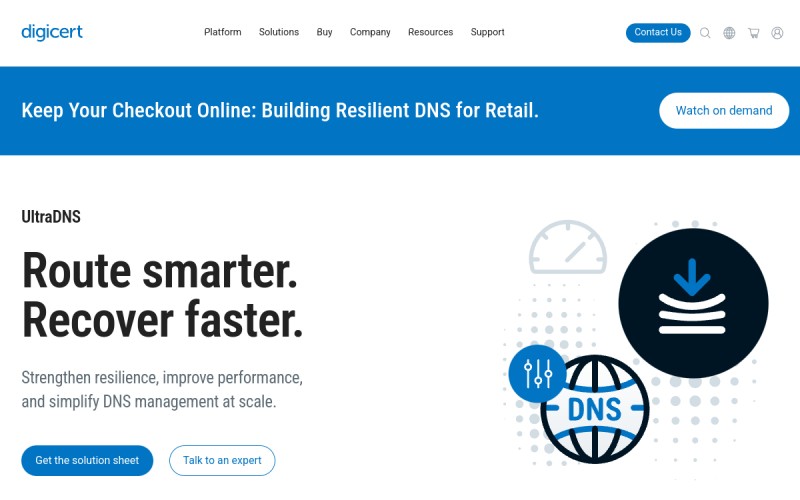 The front page of ultradns.com