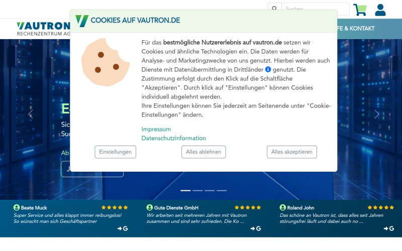The front page of vautron.de
