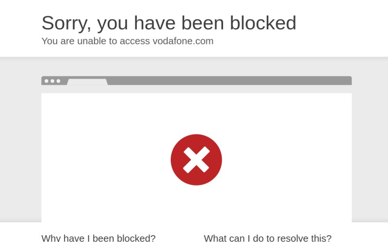 The front page of vodafone.com