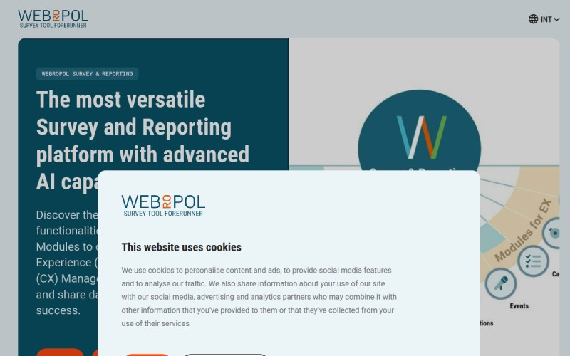 The front page of webropol.com