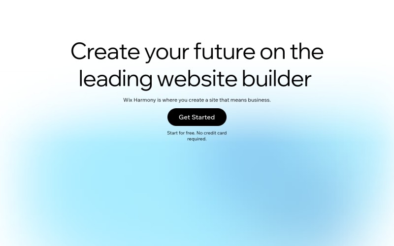 The front page of wix.com