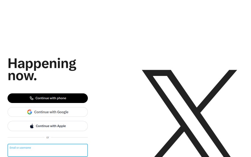 The front page of x.com